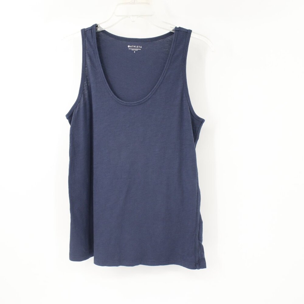 Athleta tank top womens small Daily tank blue cotton lightweight athletic casual